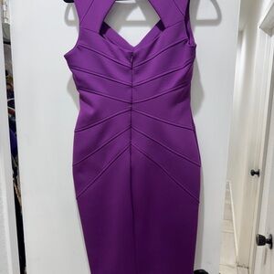Jessica Simpson Elegant Purple Sleeveless Bandage Dress